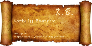 Korbuly Beatrix névjegykártya