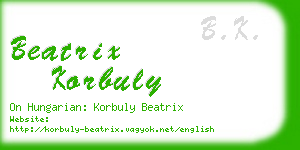 beatrix korbuly business card